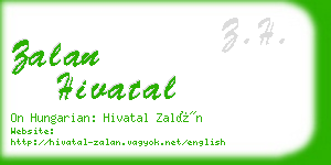 zalan hivatal business card